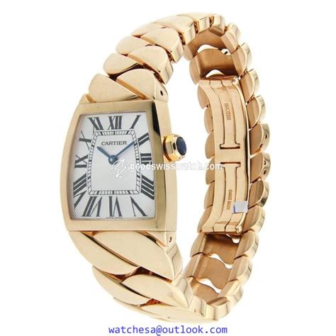 Replica Cartier Rose Gold and White La Dona 18k with Silver Dial 